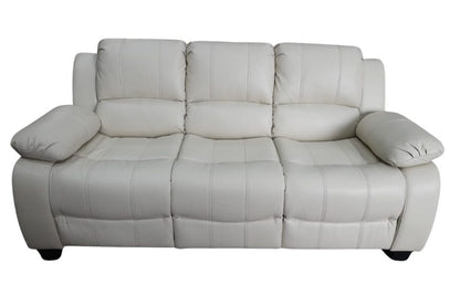 Outlet Valerie Cream Leather  3 Seater Sofa