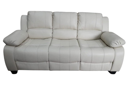 Outlet Valerie Cream Leather  3 Seater Sofa