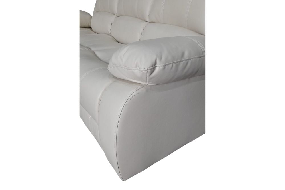 Outlet Valerie Cream Leather  3 Seater Sofa