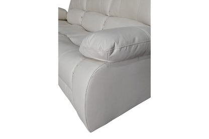 Outlet Valerie Cream Leather  3 Seater Sofa