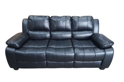 Outlet Valerie Black Leather 3 Seater Sofa