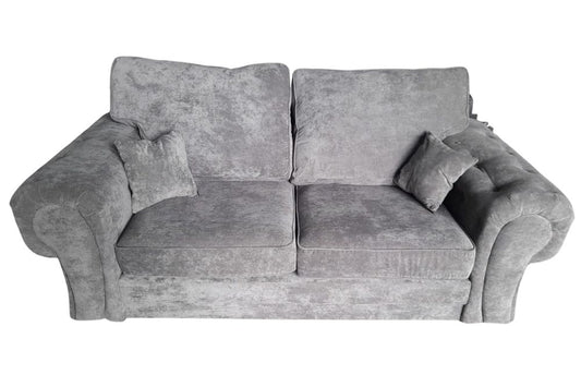 Outlet Verona Grey Fabric Full Back 3 Seater Sofa