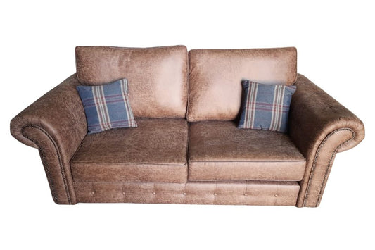 Outlet Oakland Tan Fabric  3 Seater Sofa
