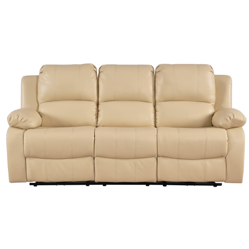 Valencia Cream Leather Electric Recliner 3 Seater Sofa