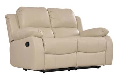 Valencia Cream Leather 2 Seater Manual Recliner Sofa