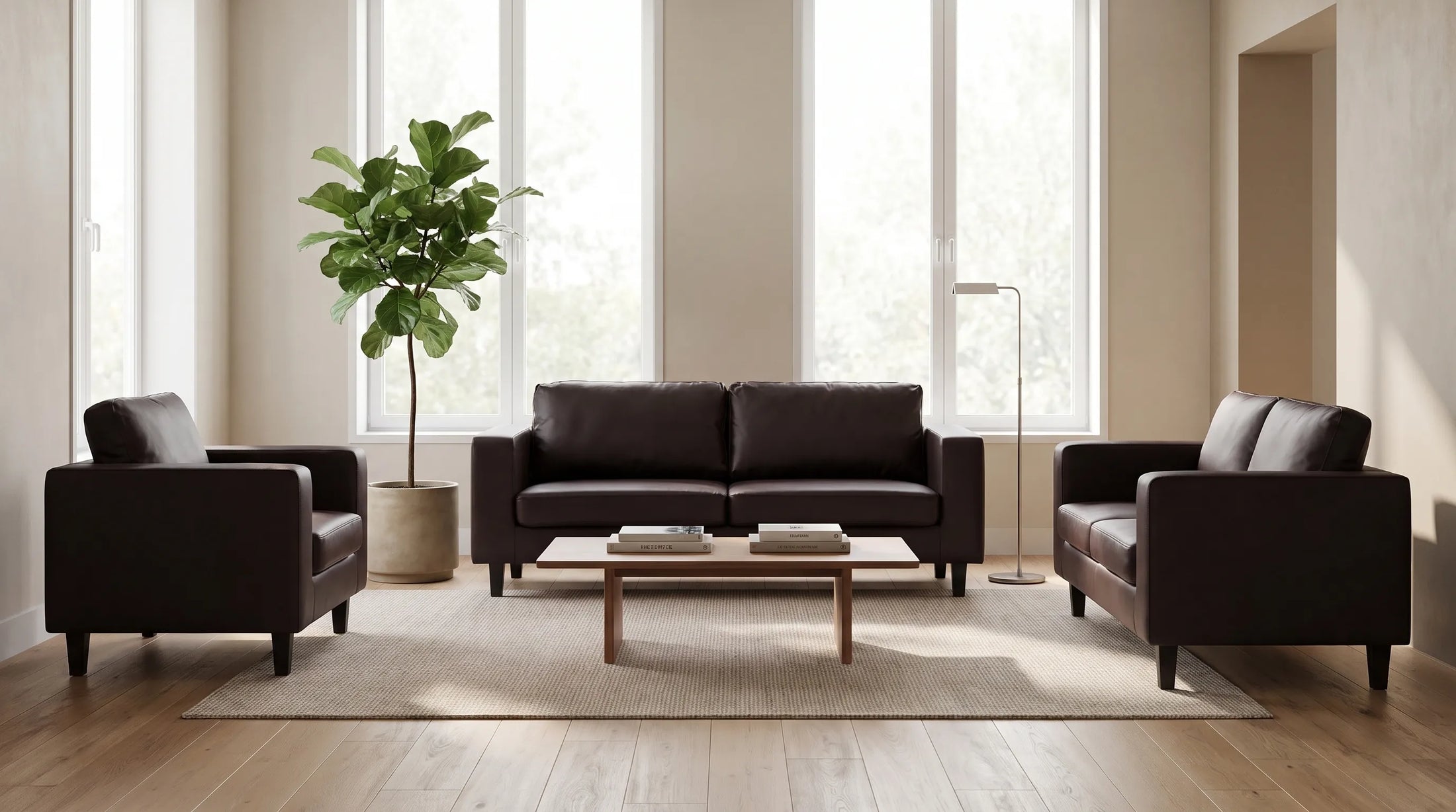 Valencia Cream Leather Manual Recliner Sofa Range - Furniture Instore