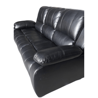 Outlet Valerie Black Leather 3 Seater Sofa - Furniture Instore