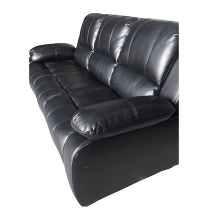 Outlet Valerie Black Leather 3 Seater Sofa - Furniture Instore