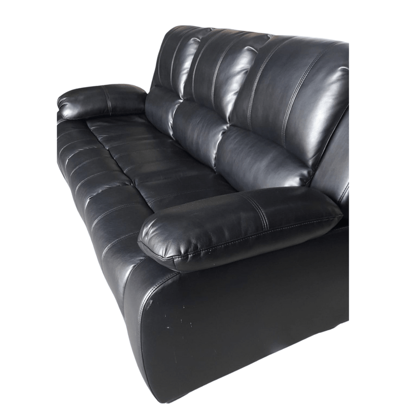 Outlet Valerie Black Leather 3 Seater Sofa - Furniture Instore