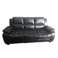 Outlet Valerie Black Leather 3 Seater Sofa - Furniture Instore