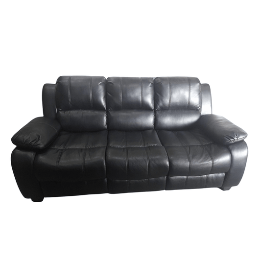 Outlet Valerie Black Leather 3 Seater Sofa - Furniture Instore