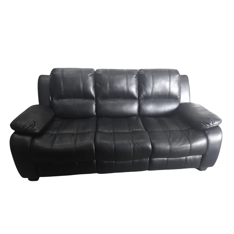 Outlet Valerie Black Leather 3 Seater Sofa - Furniture Instore