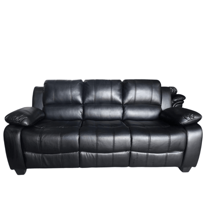 Outlet Valerie Black Leather 3 Seater Sofa - Furniture Instore