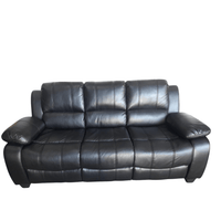 Outlet Valerie Black Leather 3 Seater Sofa - Furniture Instore