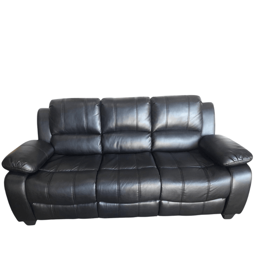 Outlet Valerie Black Leather 3 Seater Sofa - Furniture Instore