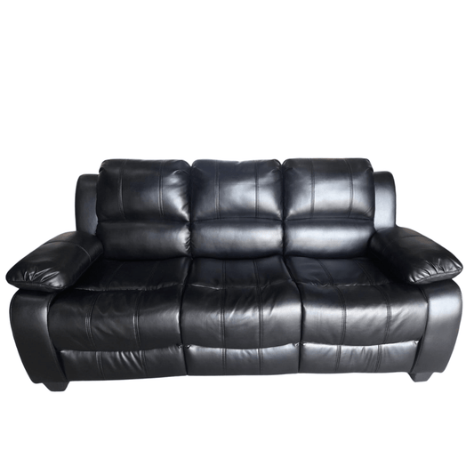 Outlet Valerie Black Leather 3 Seater Sofa - Furniture Instore