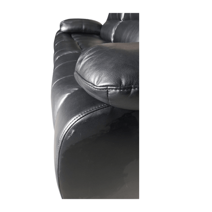 Outlet Valerie Black Leather 3 Seater Sofa - Furniture Instore