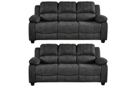 Valerie Charcoal Fabric 3+3 Seater Sofa Set