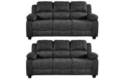 Valerie Charcoal Fabric 3+3 Seater Sofa Set - Furniture Instore