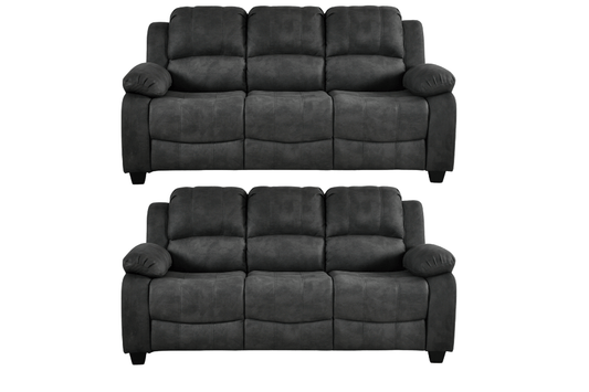 Valerie Charcoal Fabric 3+3 Seater Sofa Set - Furniture Instore
