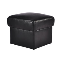 Valerie Black Leather Footstool
