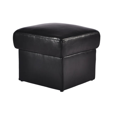 Valerie Black Leather Footstool