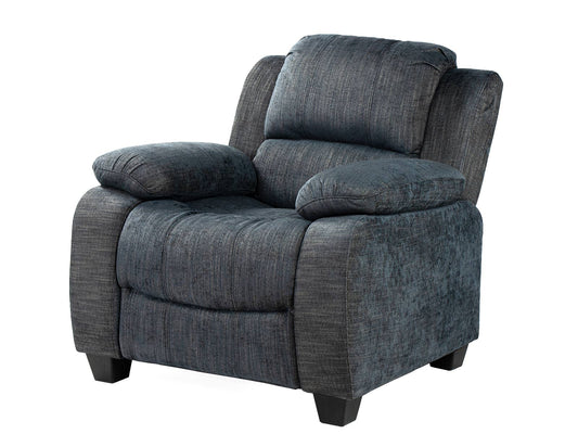 Gray recliner chair on a white background