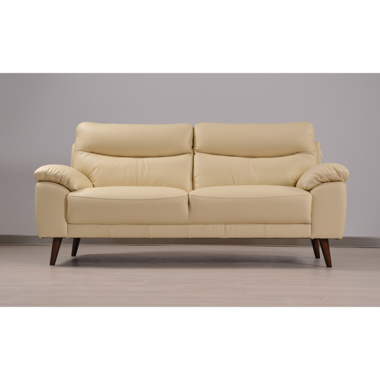 Vantage Cream 3-Seater Sofa in a modern living room setting with stylish décor, soft lighting, and neutral tones
