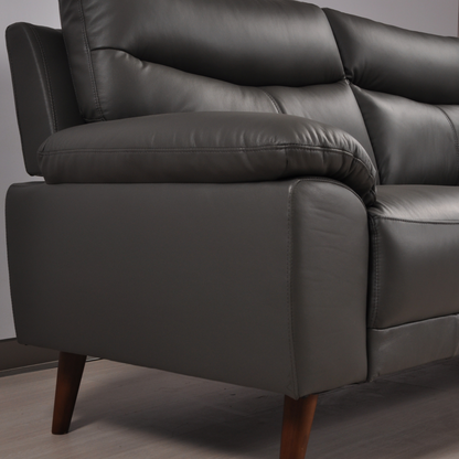 Vantage Grey 2-Seater Sofa, Roomset Closeup, Modern Minimal Design