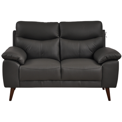 Vantage Genuine Leather Grey 2 Seater Sofa
