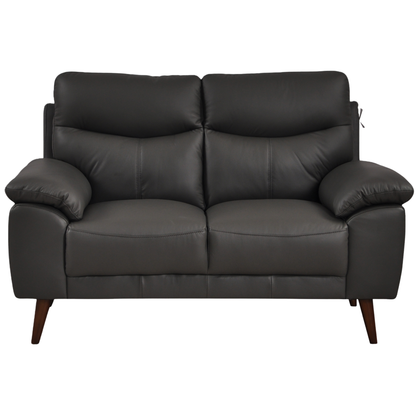 Vantage Grey 2-Seater Sofa, Front View on White Background, Modern Minimal Design