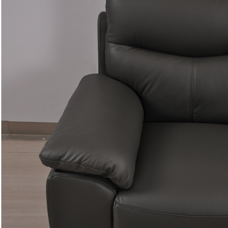 Vantage Grey 2-Seater Sofa, Closeup in Roomset, Modern Minimal Design