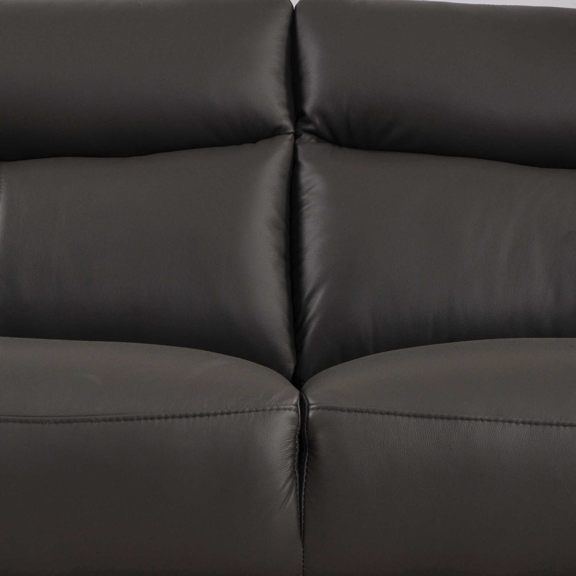 Vantage Grey 3-Seater Sofa, Closeup View in Roomset, Modern Minimal Design