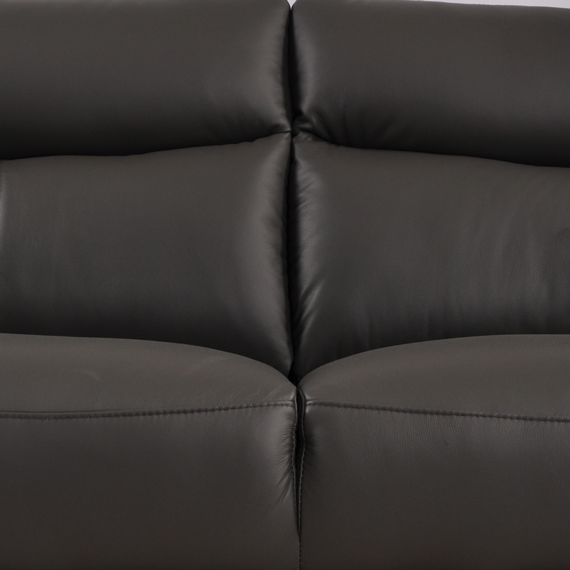 Vantage Grey 3-Seater Sofa, Closeup View in Roomset, Modern Minimal Design