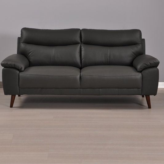 Vantage Grey 3-Seater Sofa, Front View in Roomset, Modern Minimal Design