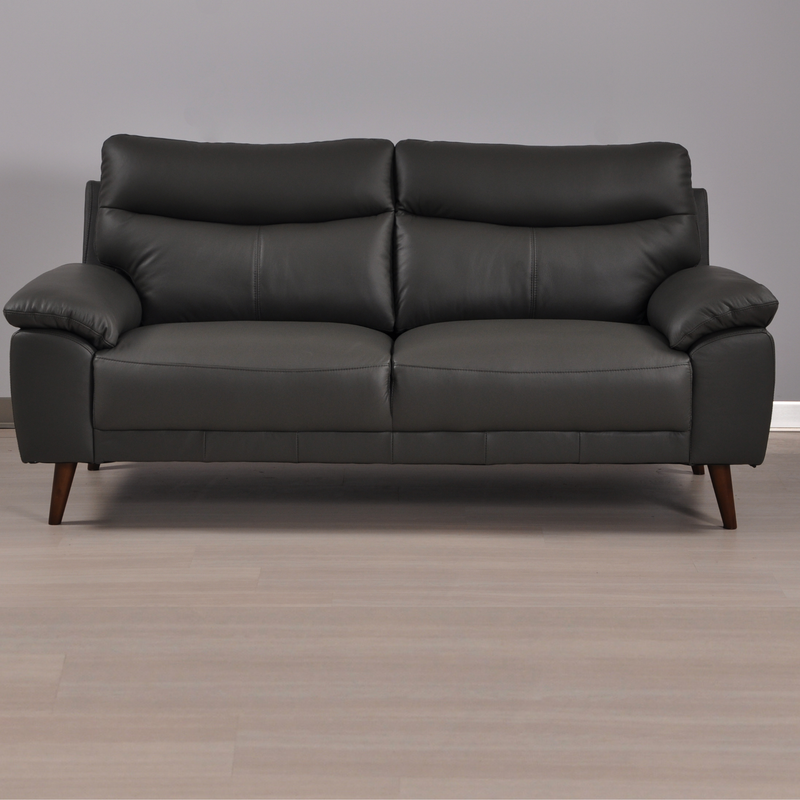 Vantage Grey 3-Seater Sofa, Front View in Roomset, Modern Minimal Design