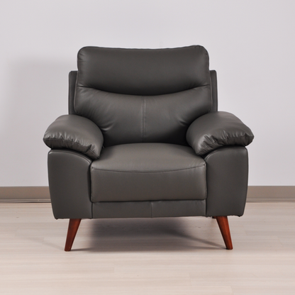 Vantage Grey Armchair in roomset, front-facing, modern design, stylish and comfortable seating