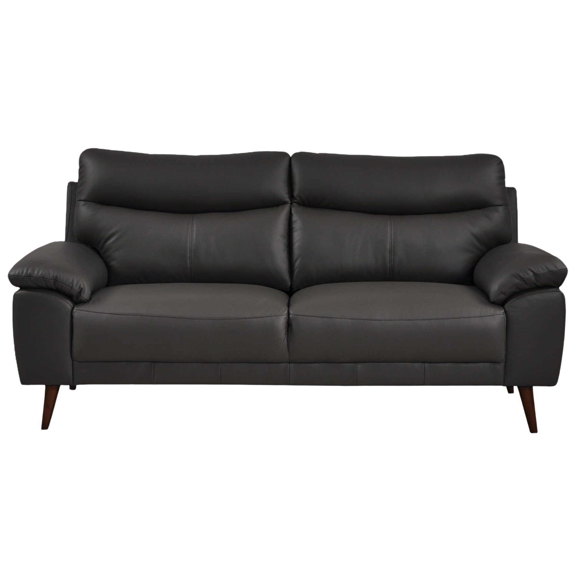 Vantage Grey 3-Seater Sofa, Front View on White Background, Modern Minimal Design