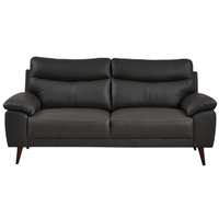 Vantage Genuine Leather Grey 3 Seater Sofa