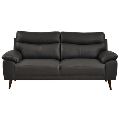 Vantage Genuine Leather Grey 3 Seater Sofa