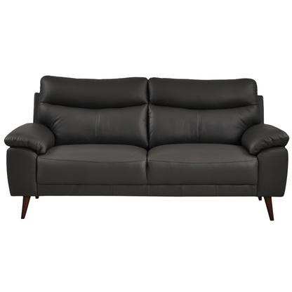 Vantage Grey 3-Seater Sofa, Front View on White Background, Modern Minimal Design