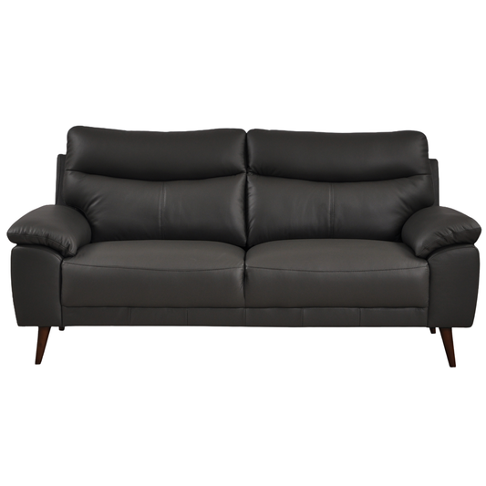 Vantage Grey 3-Seater Sofa, Front View on White Background, Modern Minimal Design