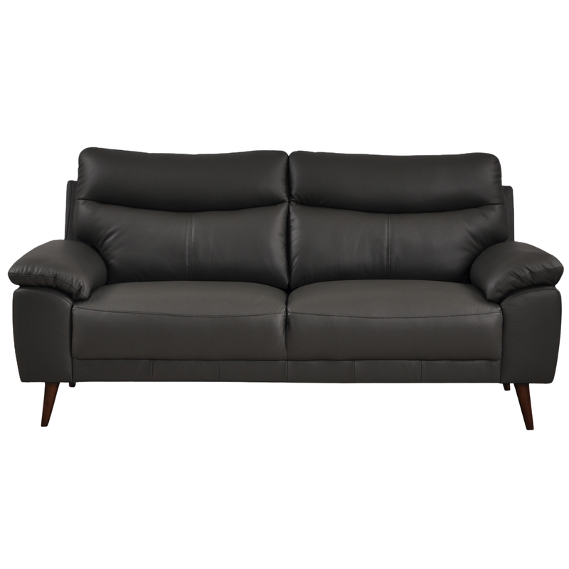 Vantage Grey 3-Seater Sofa, Front View on White Background, Modern Minimal Design