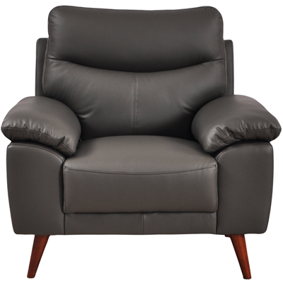 Vantage Genuine Leather Grey Armchair