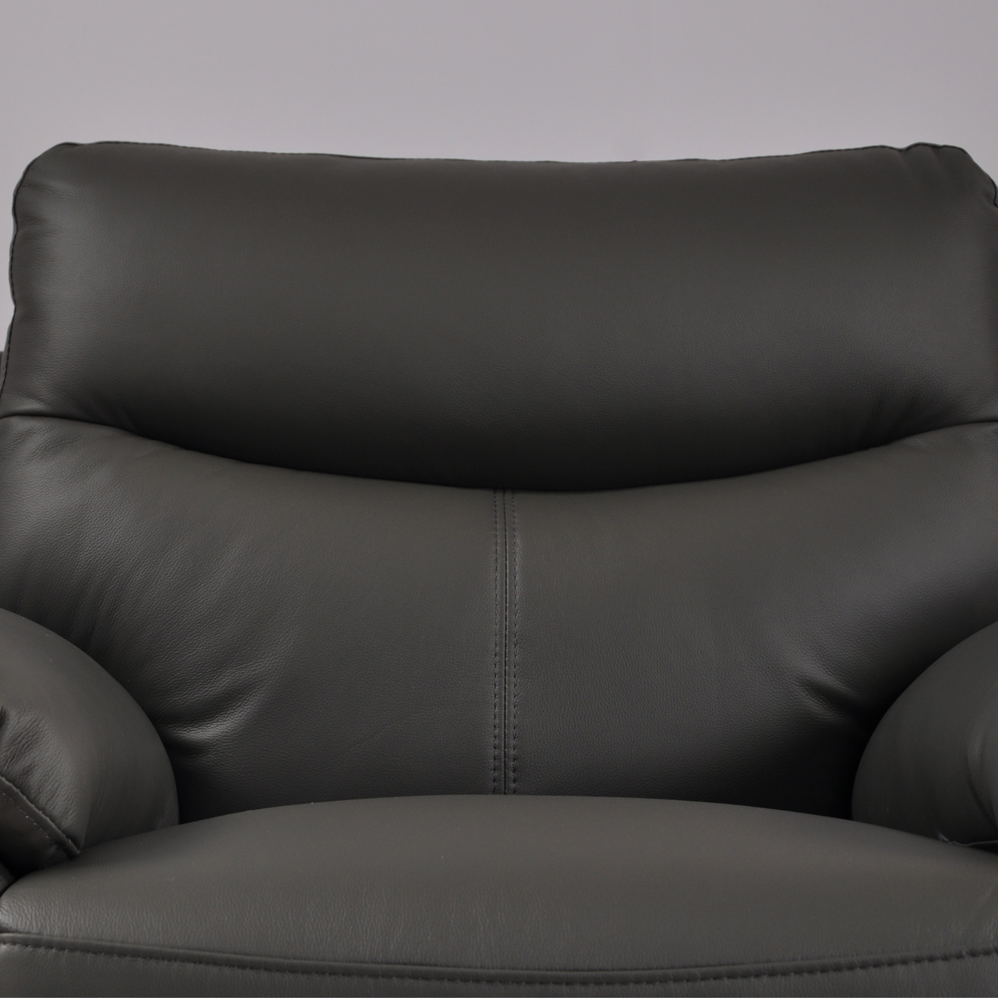 Vantage Grey 2-Seater Sofa closeup, front-facing, highlighting fabric texture and cushion details, modern and stylish seating