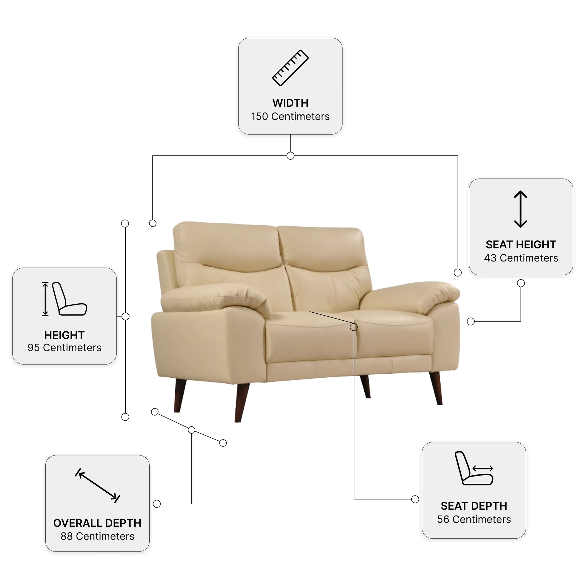 Vantage Genuine Leather cream Armchair - Furniture Instore