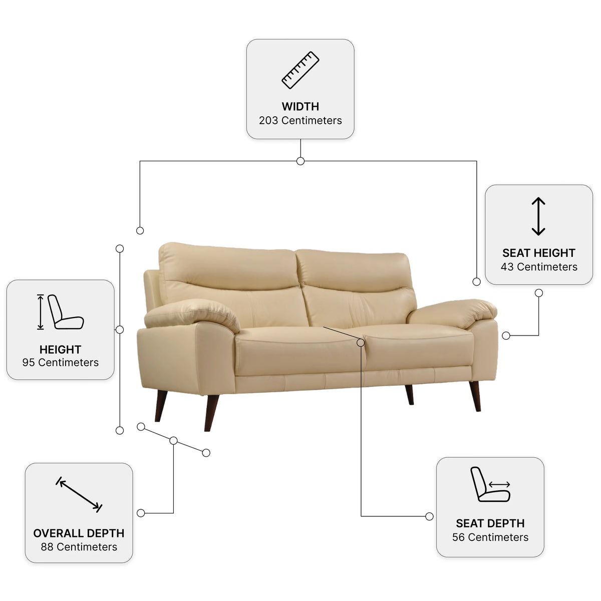 Vantage Genuine Leather cream Armchair - Furniture Instore