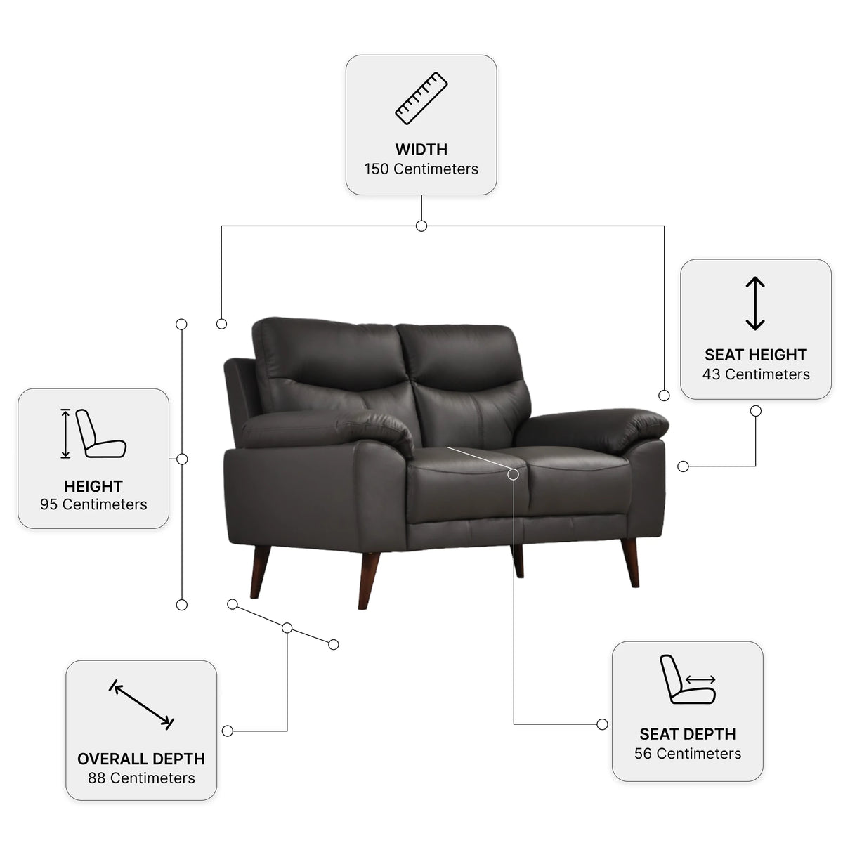 Vantage Genuine Leather Grey Armchair - Furniture Instore