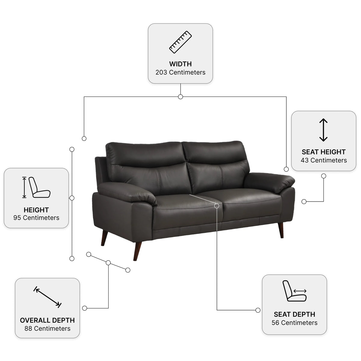 Vantage Genuine Leather Grey Armchair - Furniture Instore