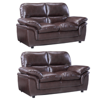 Verona Brown Leather 2+2 Seater Sofa Set